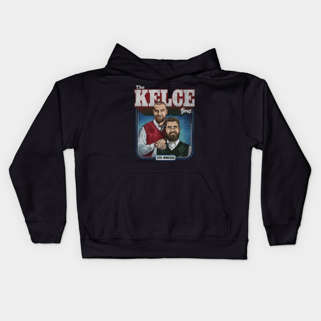 Jason Kelce & Travis Kelce The Kelce Bros Kids Hoodie by ganisfarhan